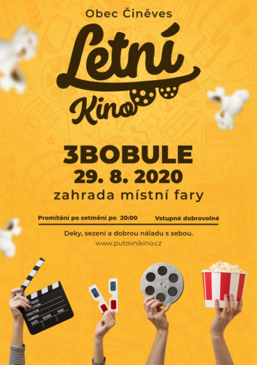 Letní kino 3 BOBULE - 29.8.2020 v Činěvsi