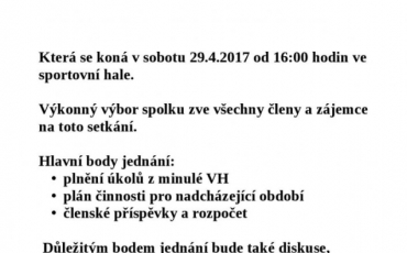 Valná hromada TJ REKREA Senice, z.s.